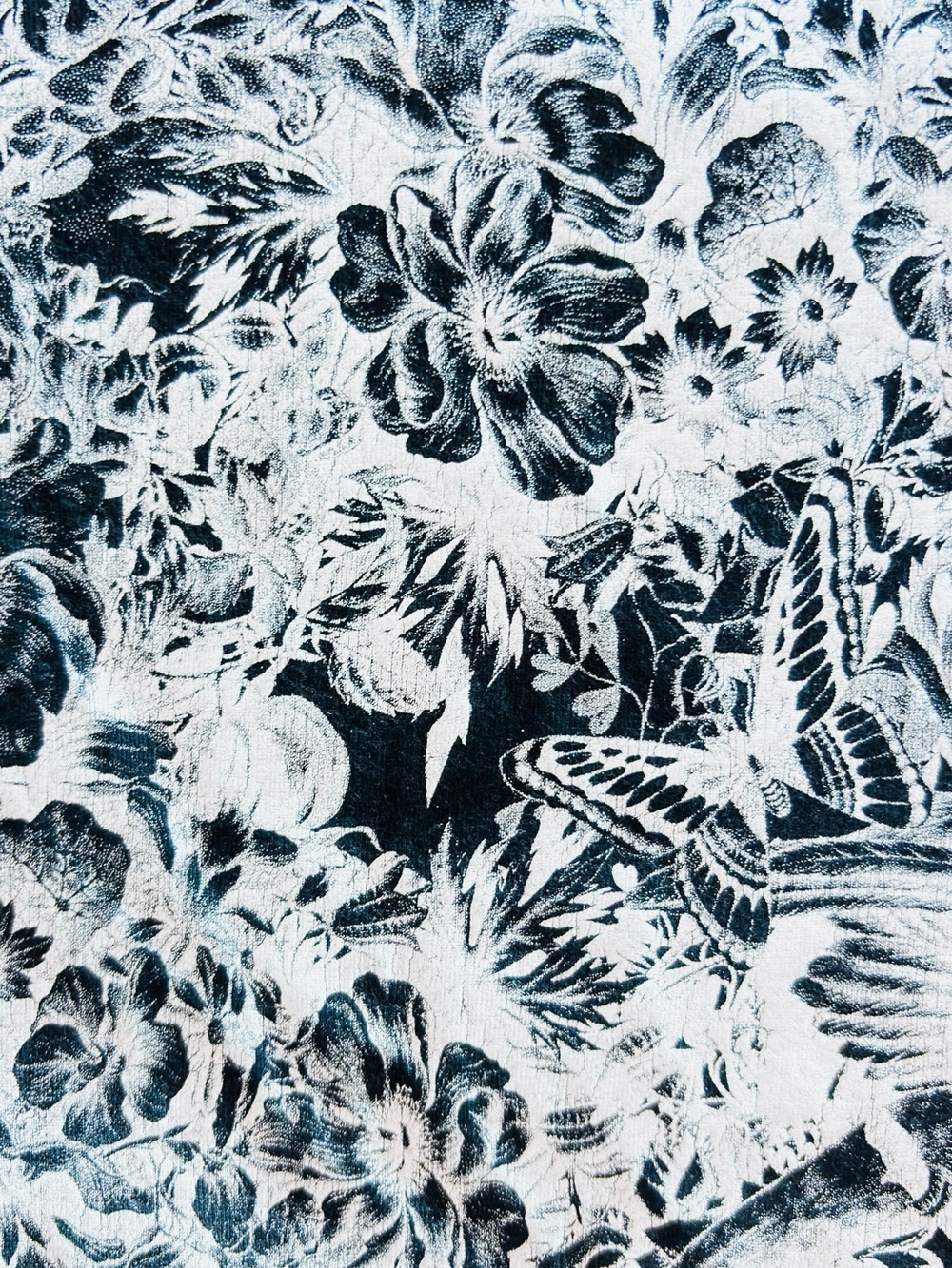 Alexander McQueen Black Tee with White Floral Skull Graphic - Picture 2 of 4